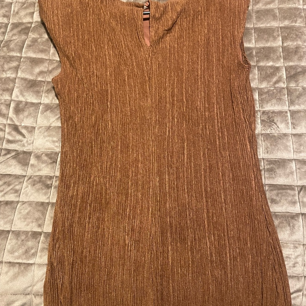 Astr Textured Brown Dress